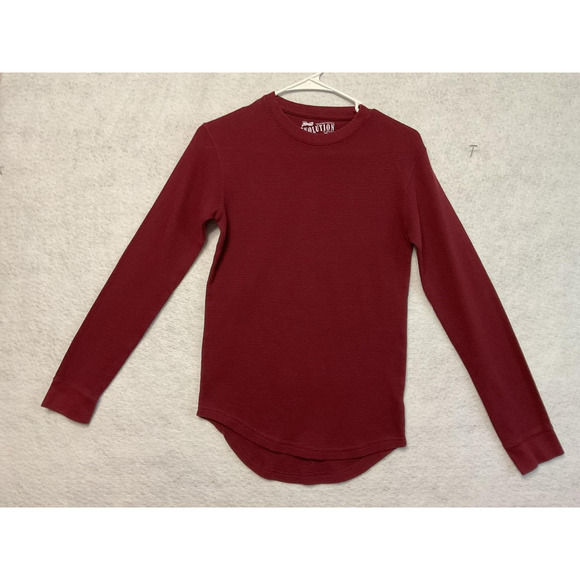 Evolution Thermal Shirt Womens Large Red Long Sleeve Waffle Knit Crewneck Casual - Picture 1 of 5